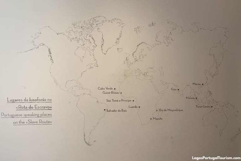 Map of the African slave route in the Slave Market museum, Lagos